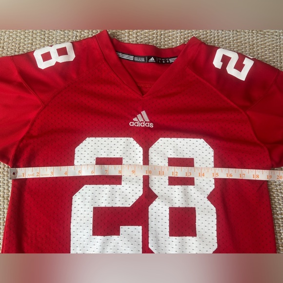 Adidas University of Wisconsin Monte Ball #28 youth large red shortsleeve jersey - Picture 6 of 6